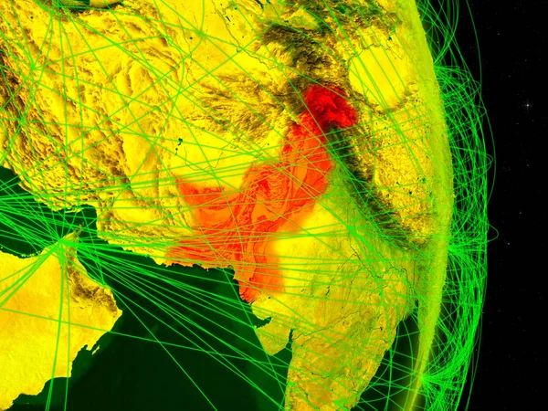 Digitális Föld Network Pakisztán Kapcsolat Utazás Kommunikáció Fogalma Illusztráció Kép — Stock Fotó