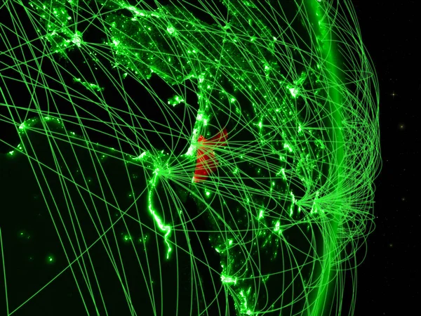 Jordan Zielonej Planety Ziemia Sieci Koncepcja Łączności Transportu Komunikacji Ilustracja — Zdjęcie stockowe