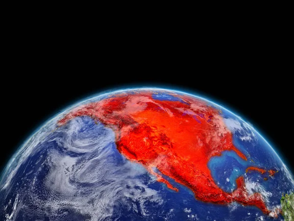 Nordamerika Planeten Jorden Extremt Detaljerad Planeten Ytan Och Moln Kontinenten — Stockfoto