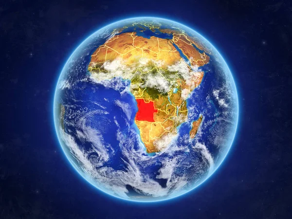 Angola Vanuit Ruimte Planeet Aarde Met Landsgrenzen Extreem Hoge Detail — Stockfoto