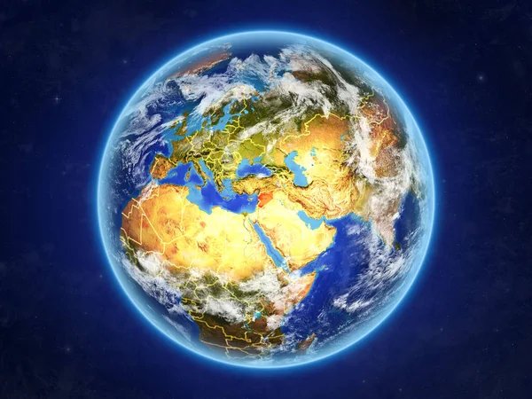 Syria Space Planet Earth Country Borders Extremely High Detail Planet — Stock Photo, Image