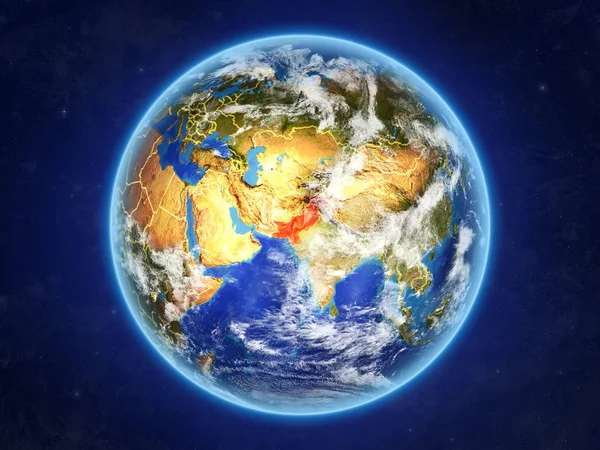 Paquistão Espaço Planeta Terra Com Fronteiras País Detalhes Extremamente Elevados — Fotografia de Stock