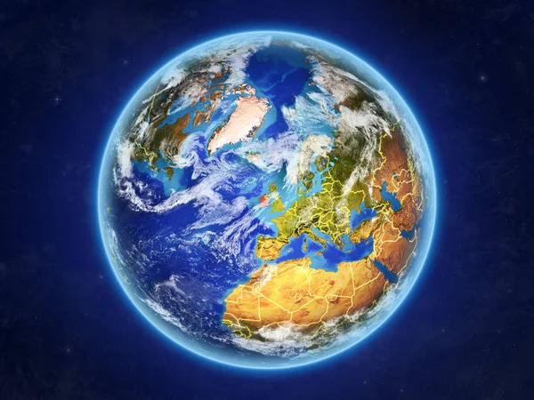 Irlanda Espaço Planeta Terra Com Fronteiras País Detalhes Extremamente Elevados — Fotografia de Stock