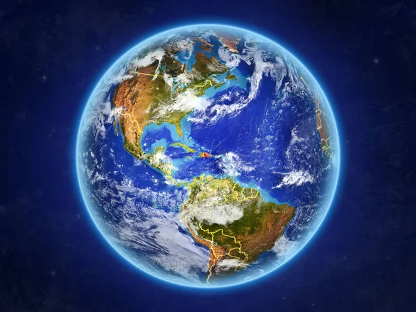 República Dominicana Espaço Planeta Terra Com Fronteiras País Detalhes Extremamente — Fotografia de Stock