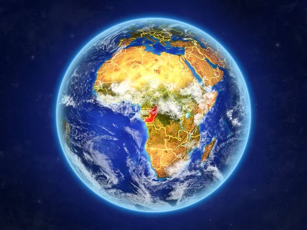 Kongói Űrből Föld Bolygó Országhatárok Rendkívül Nagy Részletességgel Bolygó Felszínén — Stock Fotó