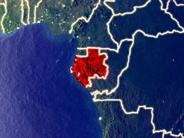 Gabonu Miejsca Ziemi Nocy Bardzo Drobnych Szczegółów Powierzchni Planety Tworzywa — Zdjęcie stockowe