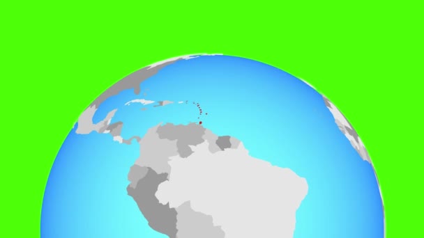 Caribe en globo — Vídeos de Stock