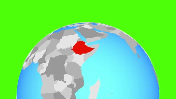 Etiopie na zeměkouli — Stock video