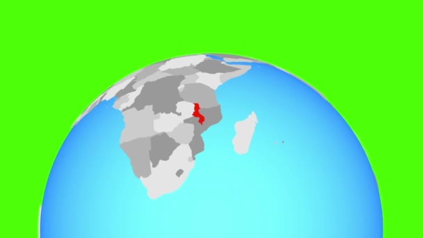 Malawi on globe — Stock Video