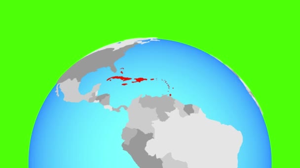 Karibik na zeměkouli — Stock video