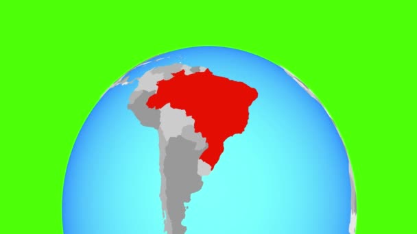 Бразилия на глобусе — стоковое видео