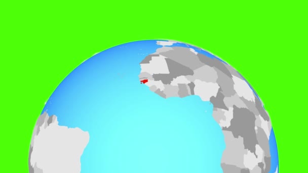 Guinea-Bissau on globe — Stock Video