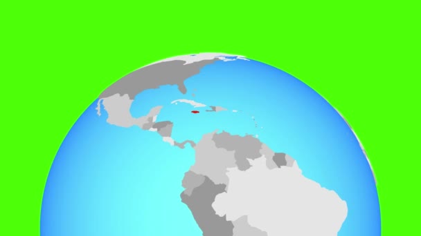 Jamaïque sur le globe — Video