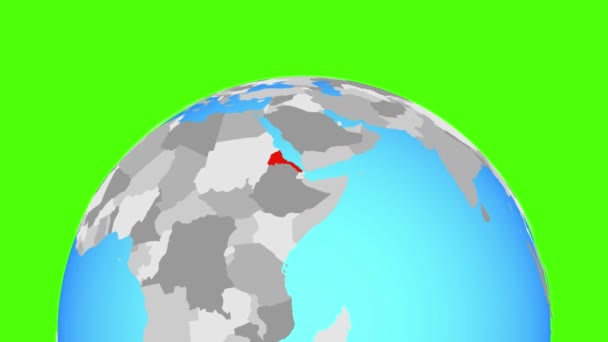 Eritrea en el globo — Vídeos de Stock