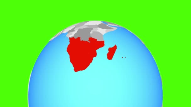 Südafrika auf dem Globus — Stockvideo