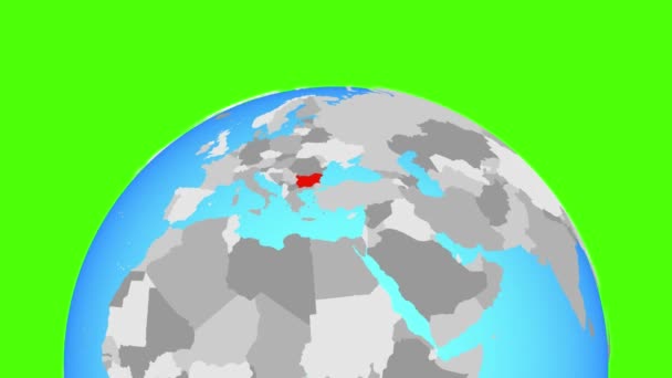 Bulgaria on globe — Stock Video