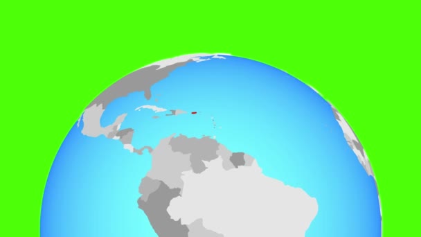Porto Rico sul globo — Video Stock