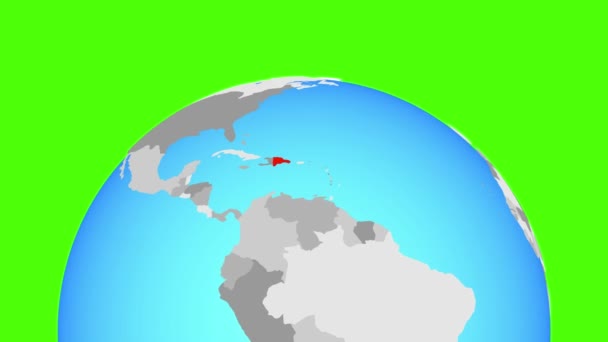 République dominicaine sur le globe — Video