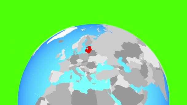 Pobaltské státy na zeměkouli — Stock video