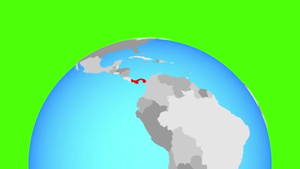 Panama på jordglob — Stockvideo