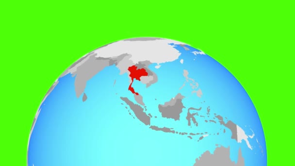 Thajsko na zeměkouli — Stock video