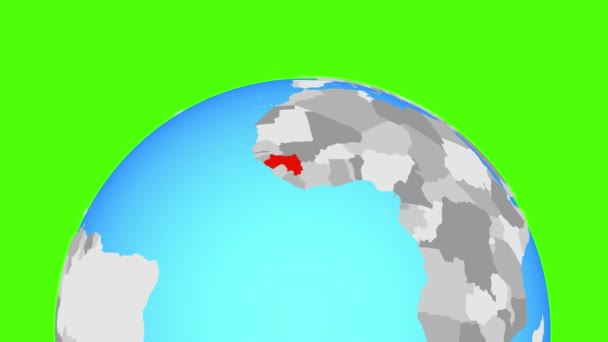 Гвинея на глобусе — стоковое видео