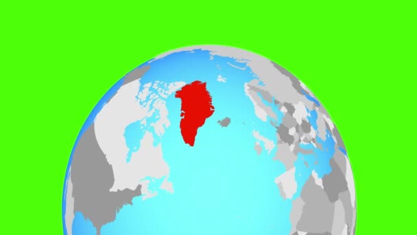 Grönland auf dem Globus — Stockvideo