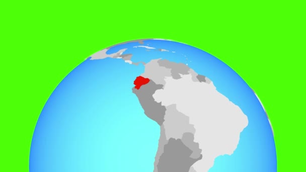 Ecuador på jordglob — Stockvideo