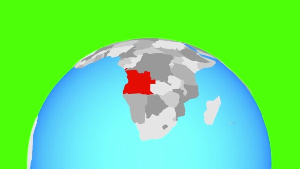 Angola na zeměkouli — Stock video