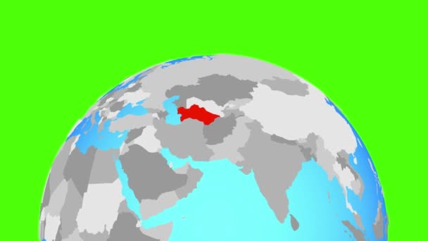 Turkmenistan på kloden – Stock-video