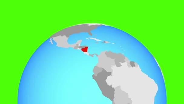 Nicaragua på jordglob — Stockvideo