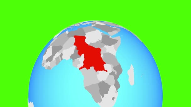 Κεντρική Αφρική στο globe — Αρχείο Βίντεο