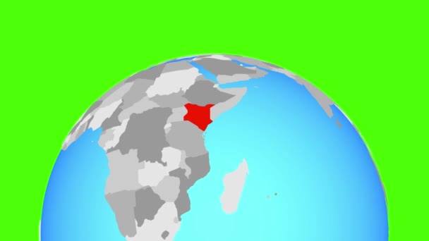 Keňa na zeměkouli — Stock video