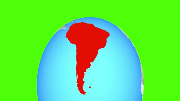 América do Sul no globo — Vídeo de Stock