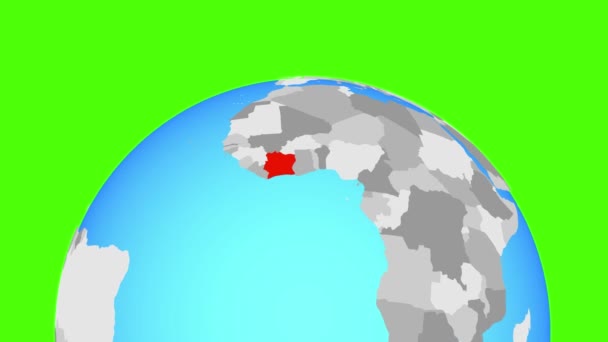 Elfenbenskusten på jordglob — Stockvideo