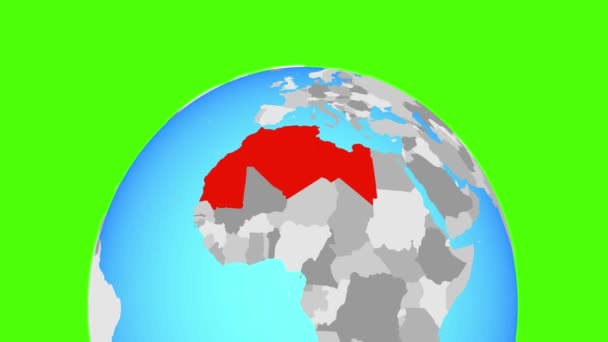 Maghreb region on globe — Stock Video