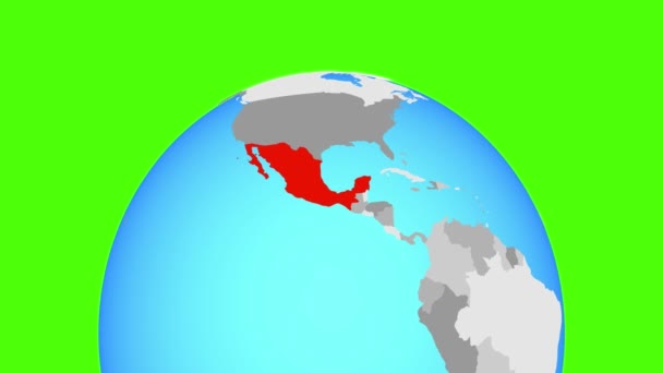 Mexiko på jordglob — Stockvideo