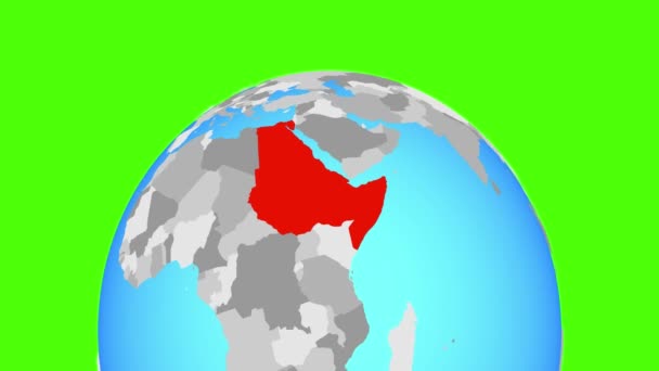 Nordöstra Afrika på Globe — Stockvideo