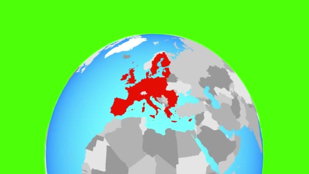 Europese Unie op Globe — Stockvideo