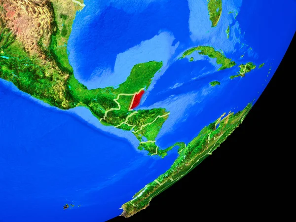 Belize Planeet Aarde Met Landsgrenzen Zeer Gedetailleerde Planeet Oppervlak Illustratie — Stockfoto