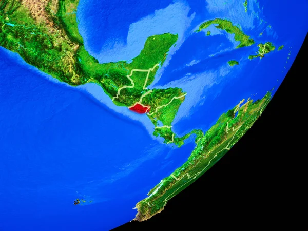 Salvador Planeten Jorden Med Landsgränser Och Mycket Detaljerade Planeten Ytan — Stockfoto