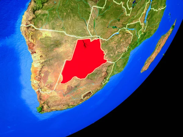 Botswana Planet Bumi Dengan Perbatasan Negara Dan Permukaan Planet Yang — Stok Foto