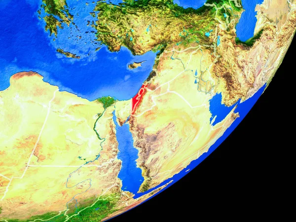 Israel Planeta Terra Com Fronteiras País Superfície Planeta Altamente Detalhada — Fotografia de Stock