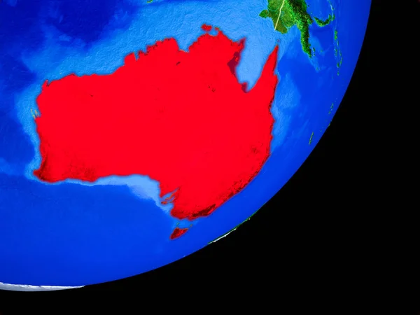 Austrália Planeta Terra Com Fronteiras País Superfície Planeta Altamente Detalhada — Fotografia de Stock