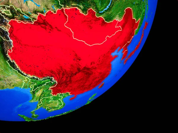 Ásia Oriental Planeta Terra Com Fronteiras País Superfície Planeta Altamente — Fotografia de Stock
