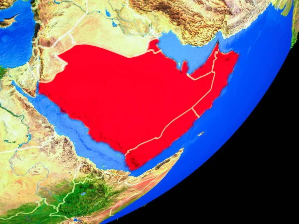 Arábia Planeta Terra Com Fronteiras País Superfície Planeta Altamente Detalhada — Fotografia de Stock