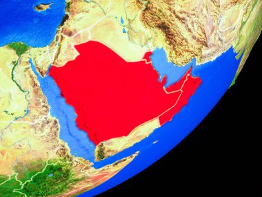 Planet Earth ülke sınırları ve son derece detaylı gezegenin yüzeyi ile Ccasg ülkeler. 3D çizim. Nasa tarafından döşenmiş bu görüntü unsurları.