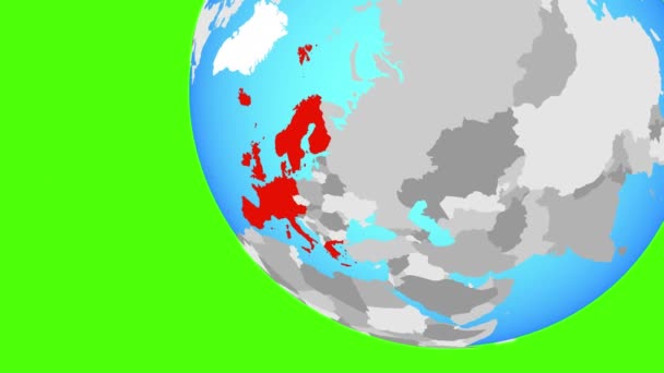 Zvětšení západní Evropy — Stock video