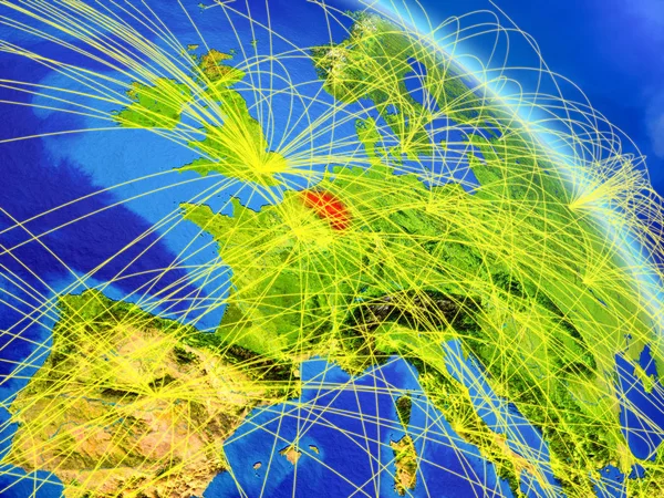 Бельгія Космосу Моделі Планети Земля Мережею Концепція Цифрової Техніки Обраних — стокове фото