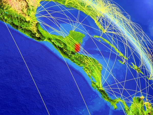 Belize Space Model Planet Earth Network Concept Digital Technology Connectivity — Stock Photo, Image